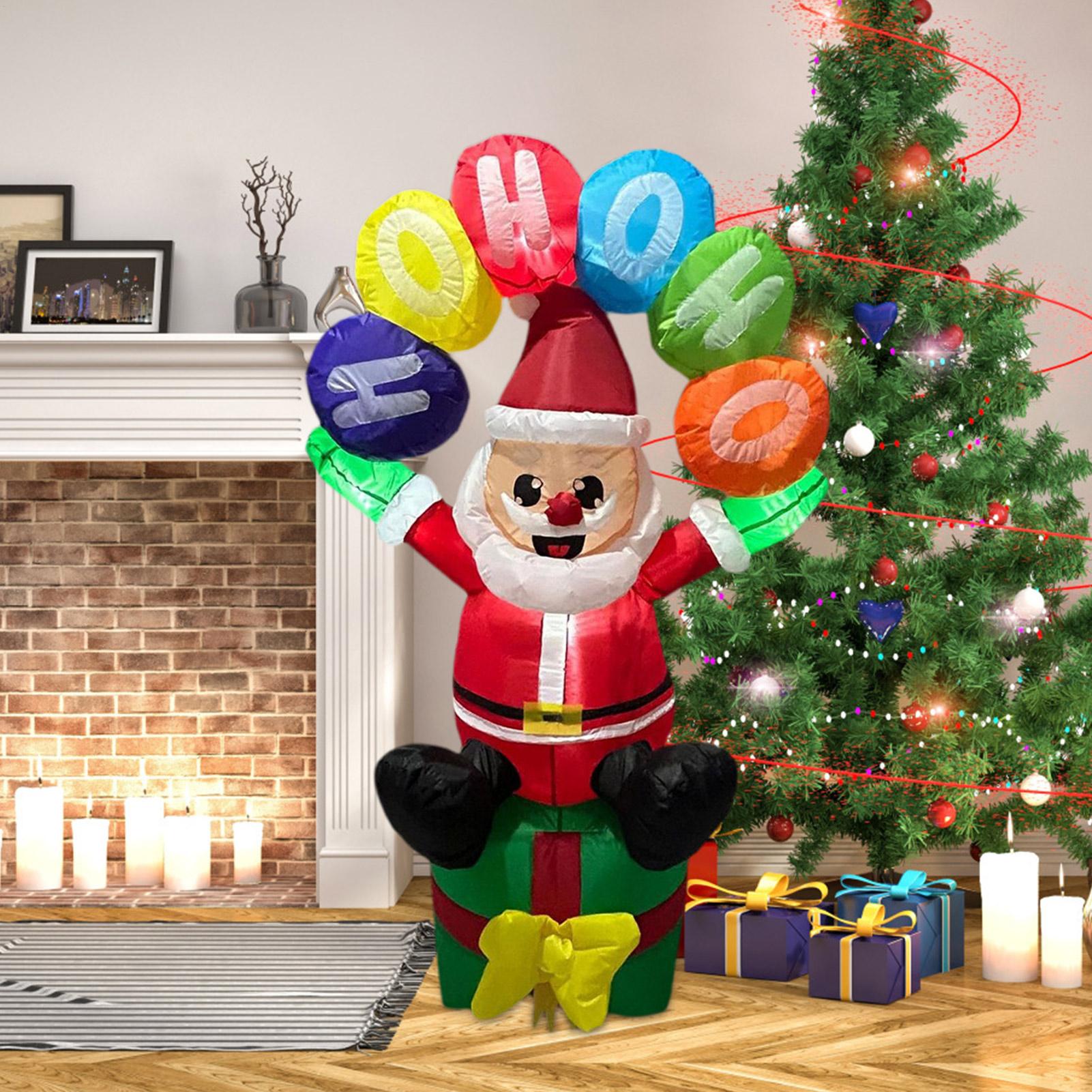 Christmas Lights Outdoor - Надувной декор Санта-Клауса со светодиодной подсветкой,