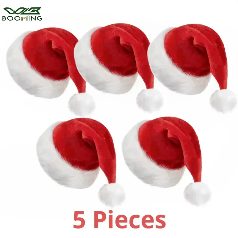Santa Hat Plush - 5/1 шт. Рождественская шапка, плюшевая мягкая
