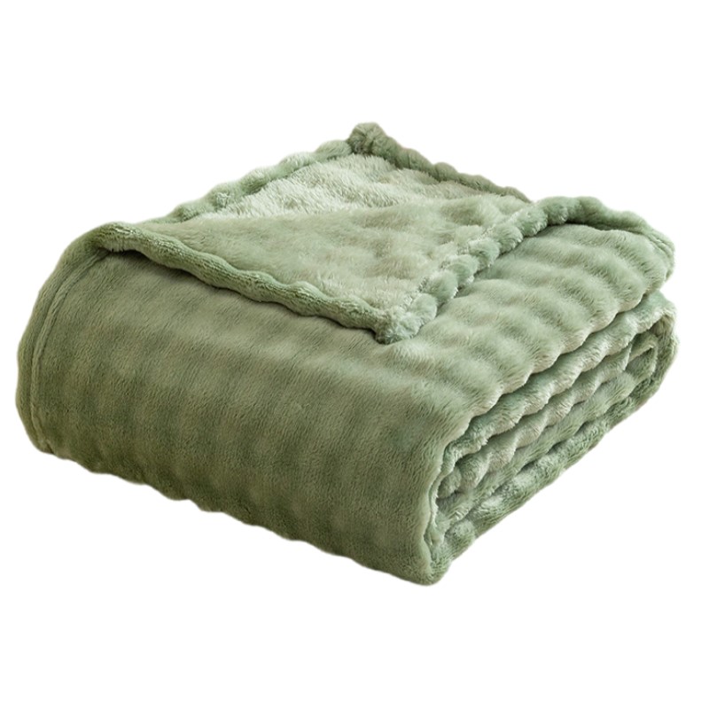 Christmas Throw Blanket - Флисовое одеяло Sage Green Bubble для