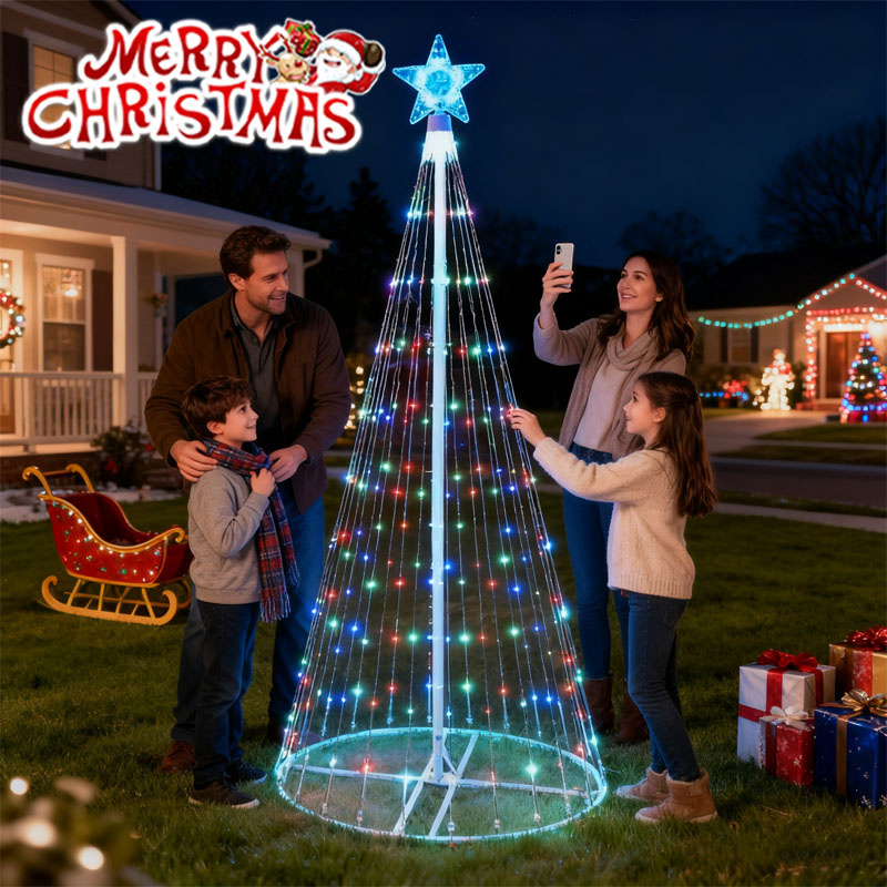 Star Tree Topper - Светодиодные гирлянды с водопадом на солнечной