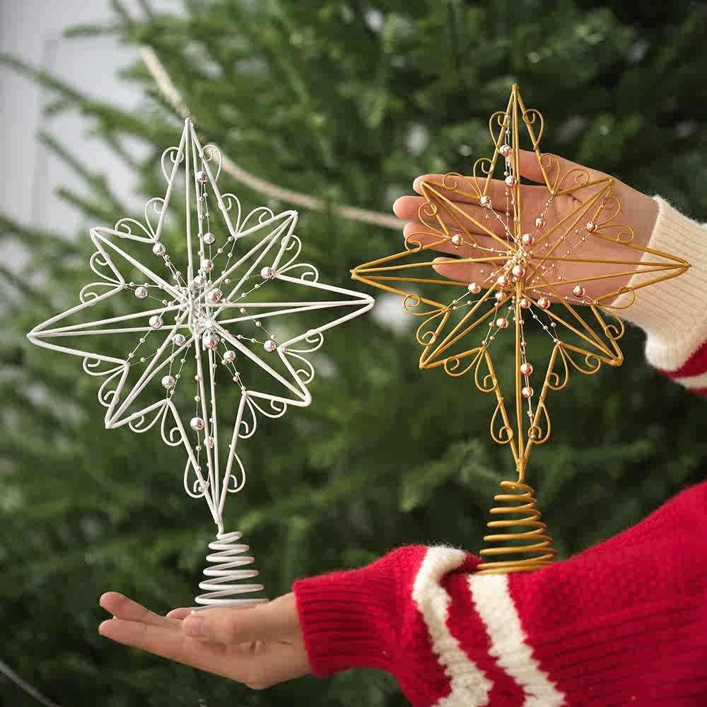 Star Tree Topper - 12,6-дюймовые креативные светодиодные фонари, блестящие украшения