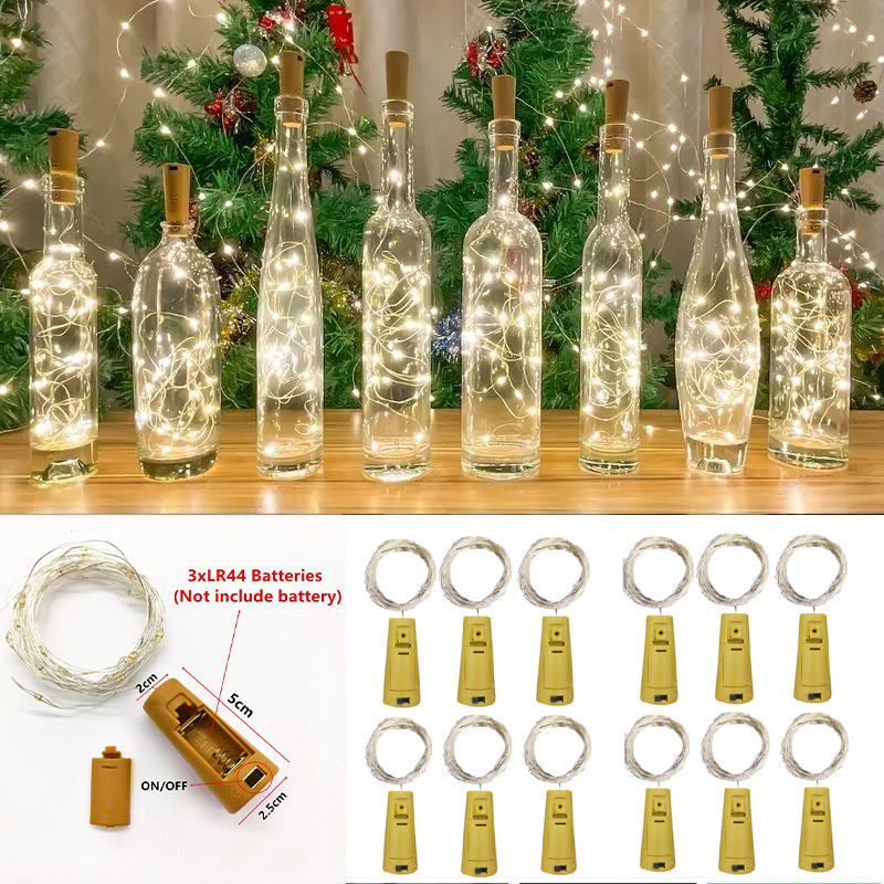 Led Fairy String Lights - 6 шт., 20 светодиодов, бутылка вина
