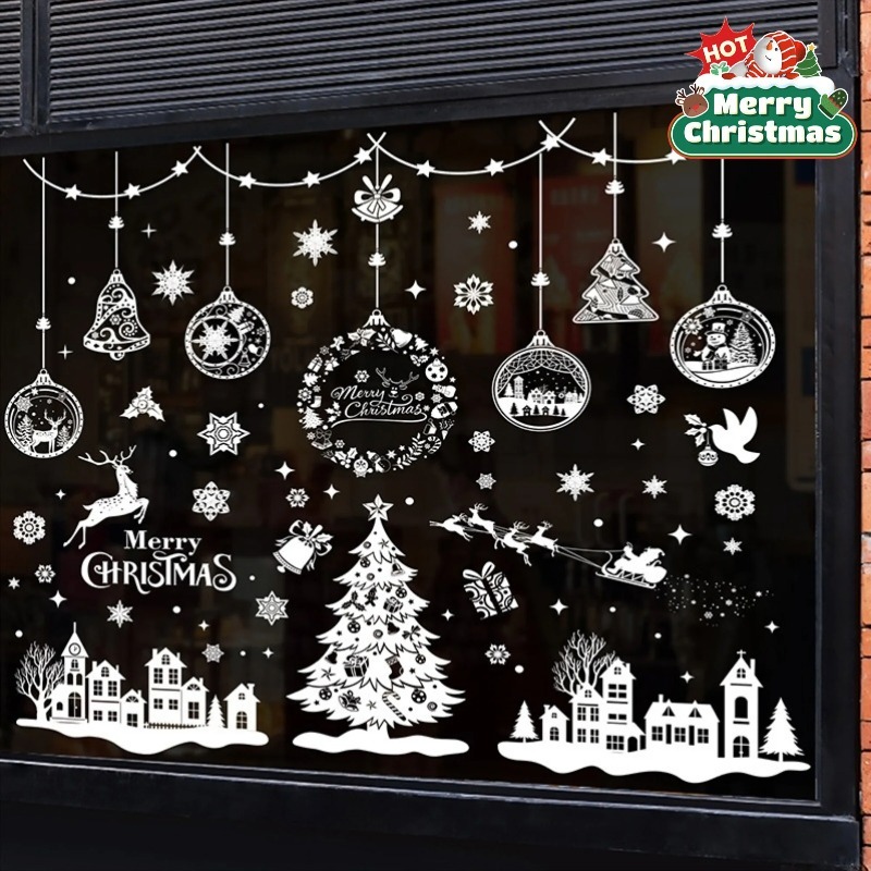 Snowflake Window Decal - 9 листов, 243 шт. многоразовых статических