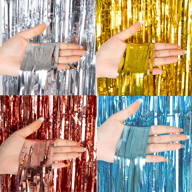 Tinsel Garland Decoration - Недорогие металлические гирлянды-шторы из фольги для