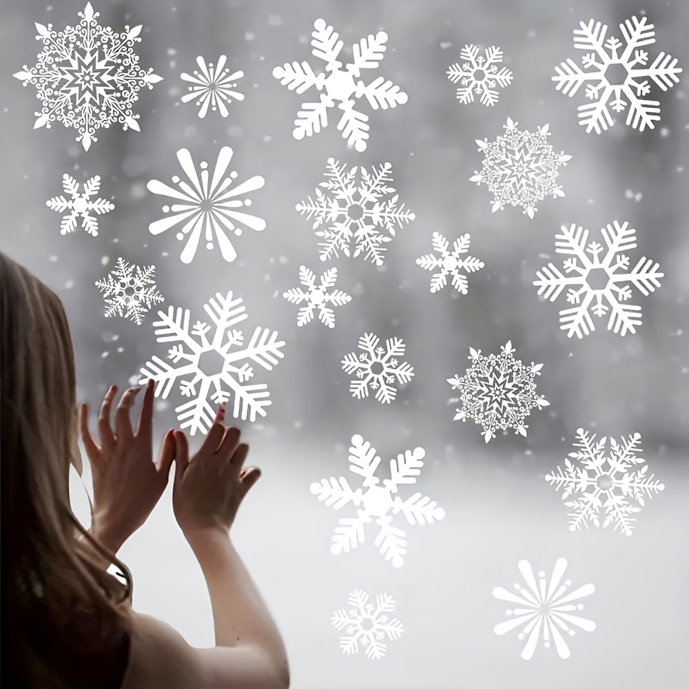 Snowflake Window Decal - 137 шт., зимние статические липкие наклейки