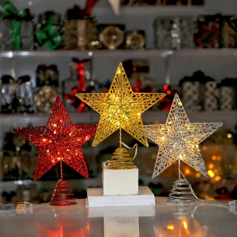 Star Tree Topper - Рождественская елка, блестящий звездный топпер, изысканный