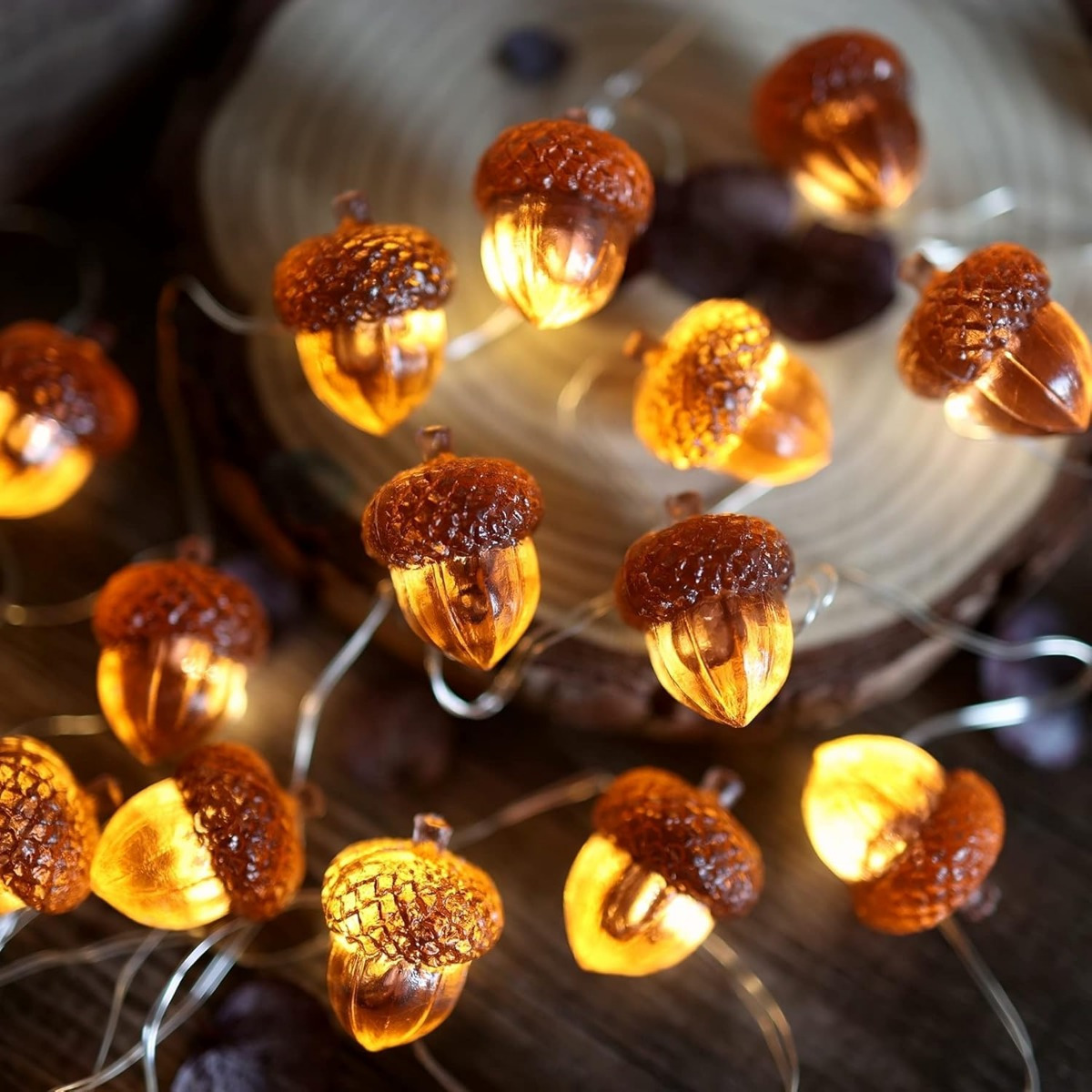 Led Fairy String Lights - 30 светодиодов, гирлянды с желудью, украшения