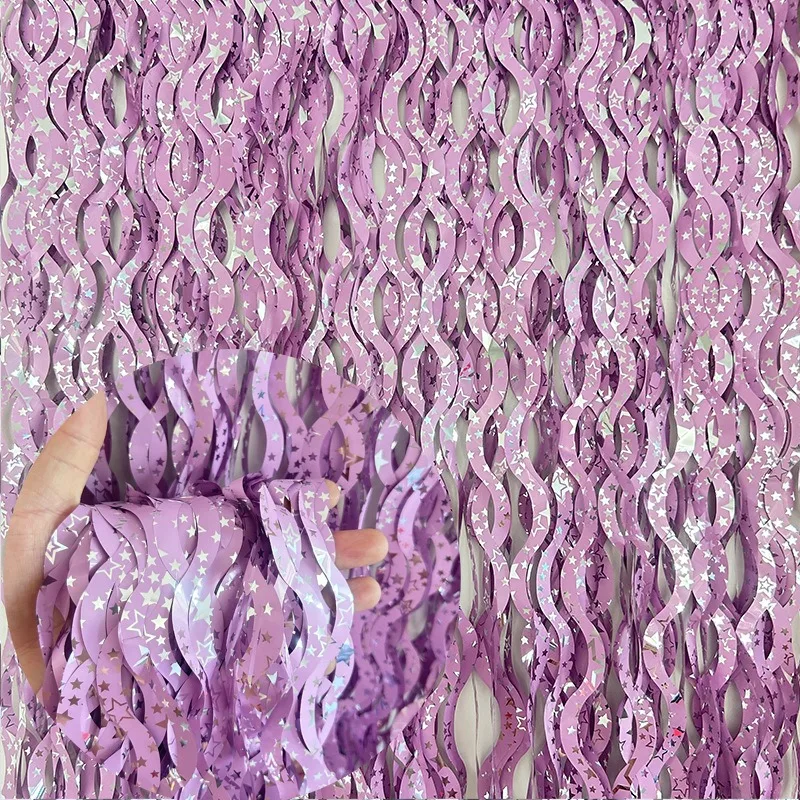 Tinsel Garland Decoration - 1X2 м Звезда красочный дождь фотоэлемент