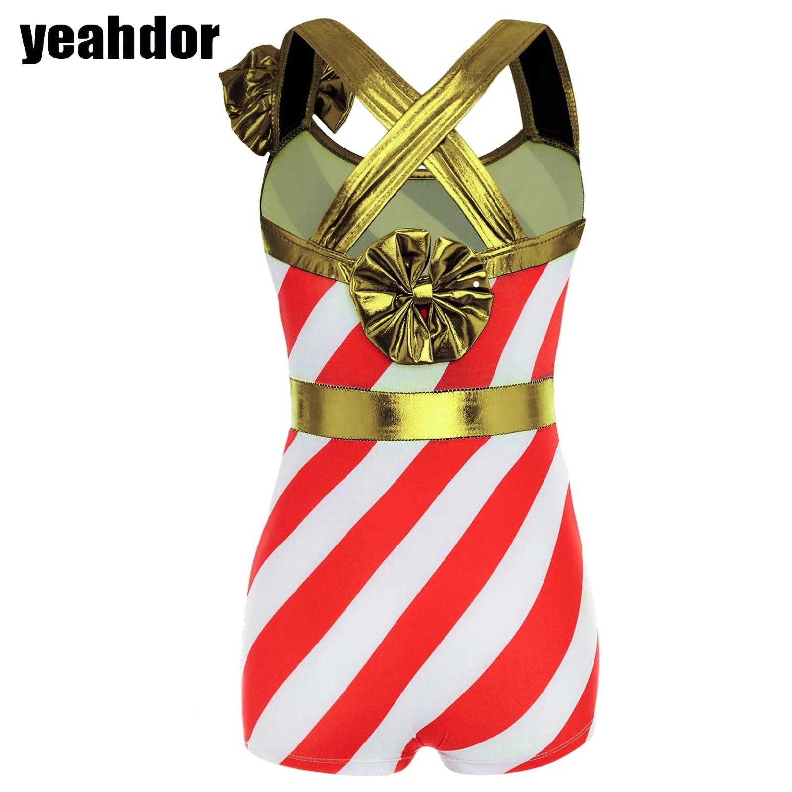 Elf Costume Christmas - Рождественские танцевальные костюмы для девочек, полосатый