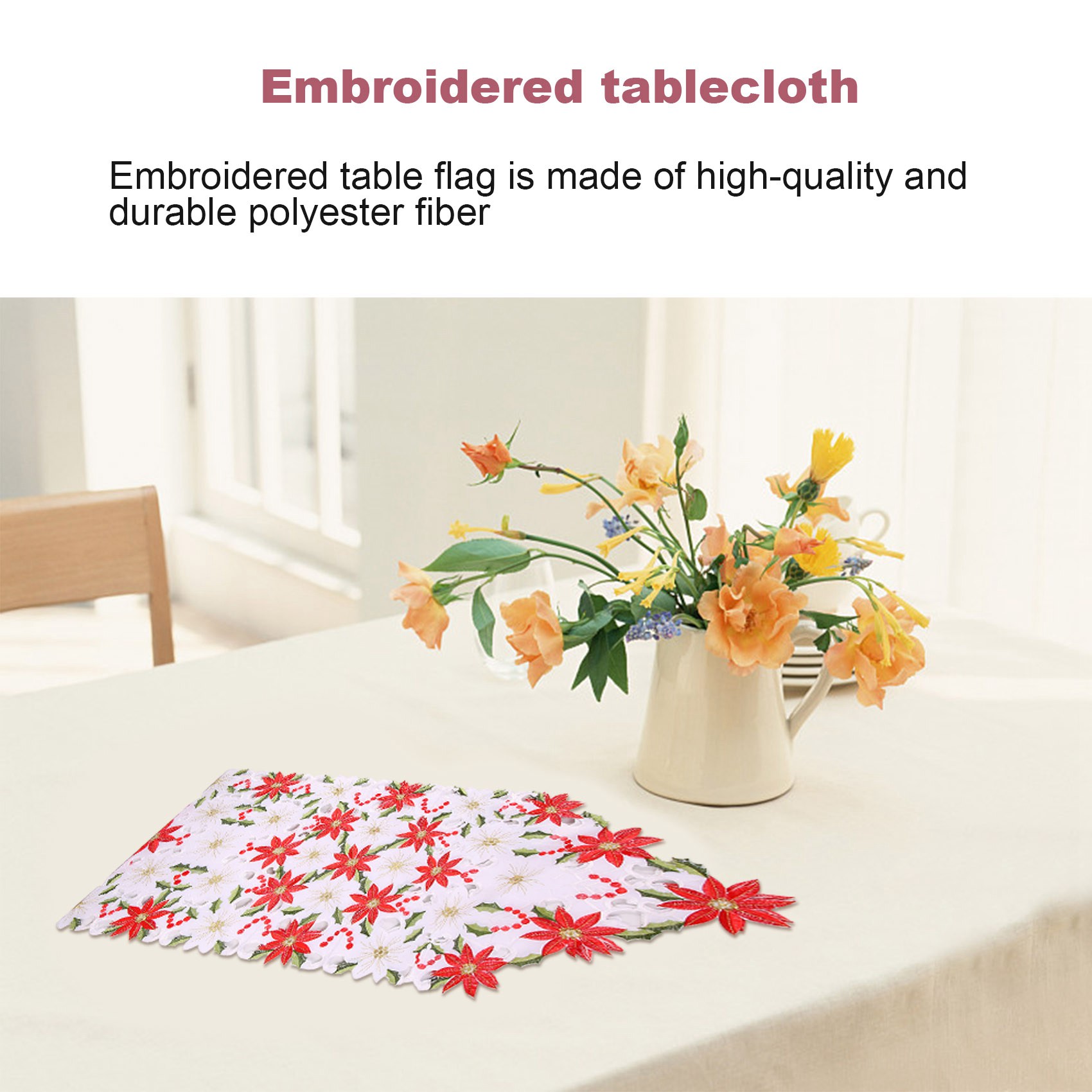 Christmas Table Runner - Рождественская вышитая дорожка для стола, роскошная