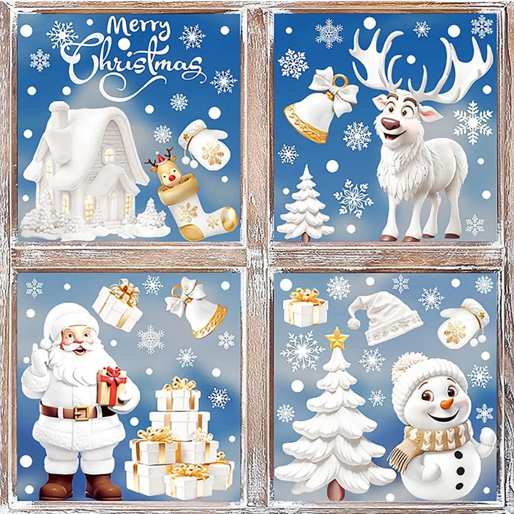 Snowflake Window Decal - 9 шт./компл. рождественские наклейки на окно,