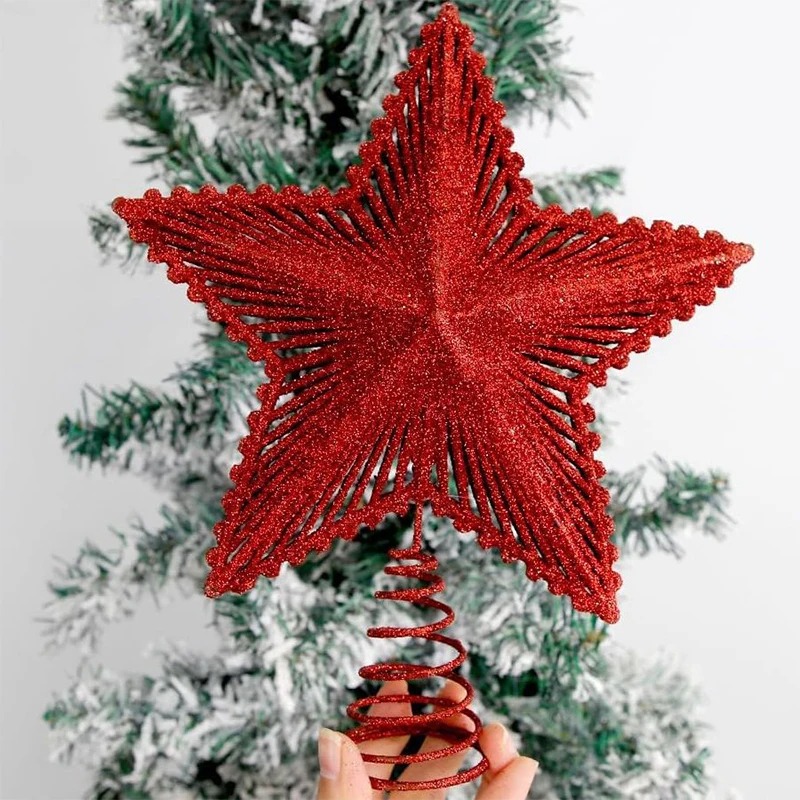 25 см красный блестящий топпер – обзор и цена Star Tree Topper