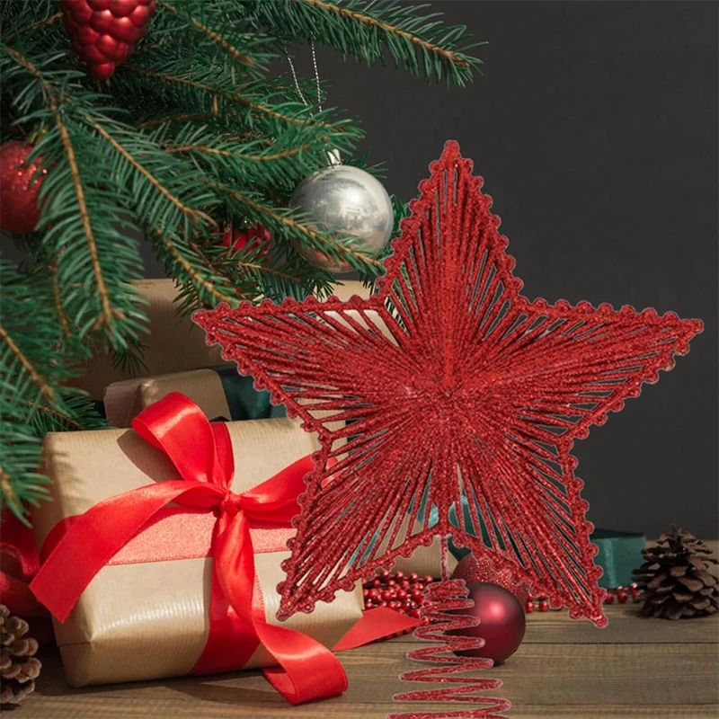 25 см красный блестящий топпер – обзор и цена Star Tree Topper