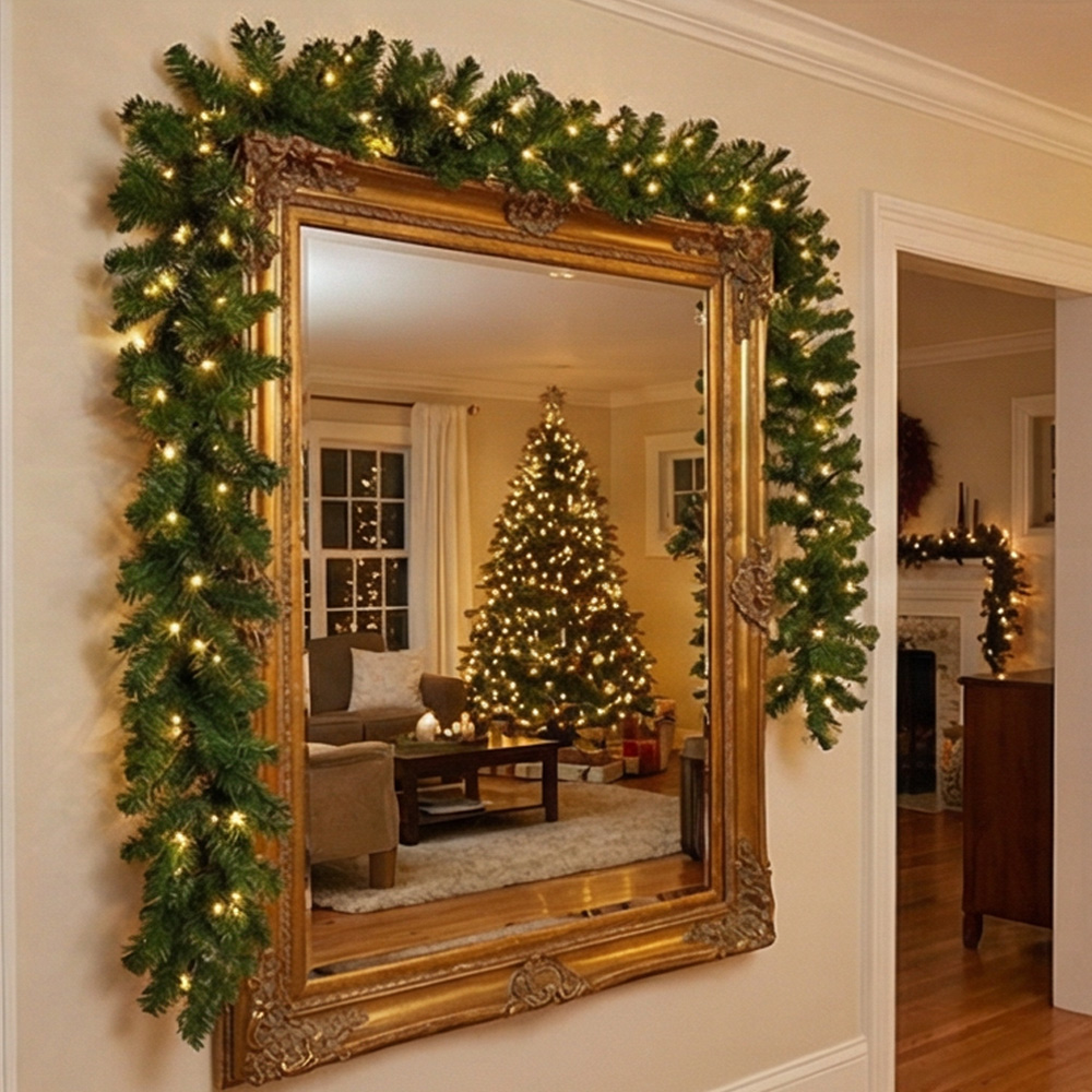 2,7 м искусственный зеленый ро – обзор и цена Christmas Wreath Fake