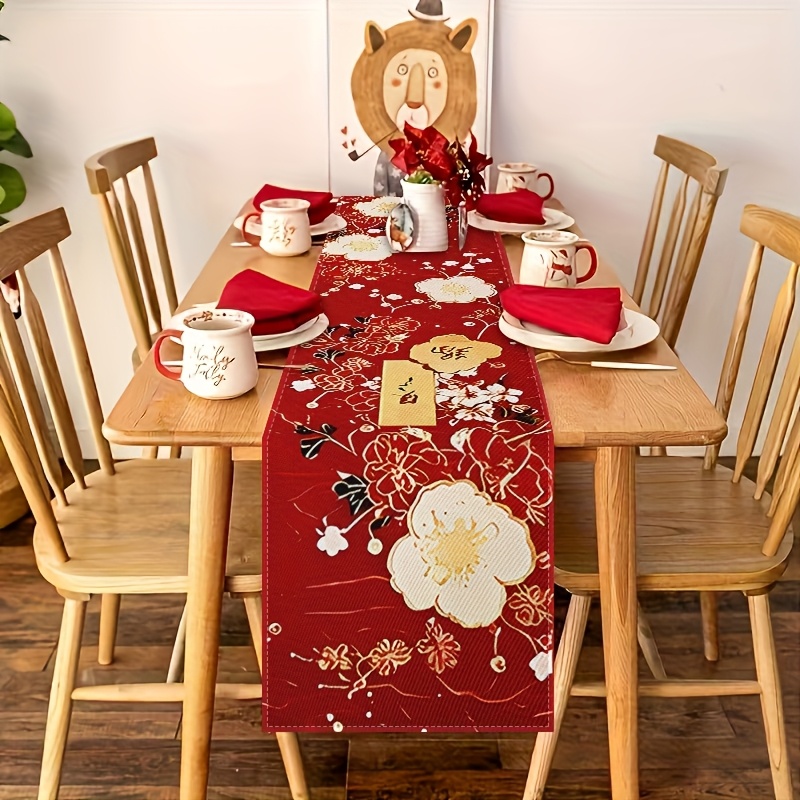 1 шт. красная скатерть-дорожка – обзор и цена Christmas Table Runner