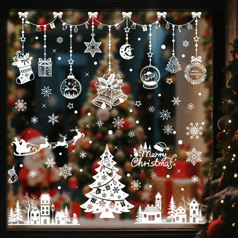 196 шт./9 листов рождественски – обзор и цена Snowflake Window Decal