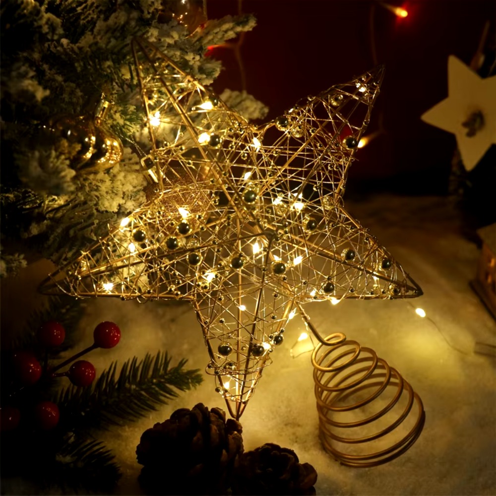 Золотой/серебряный светодиодны – обзор и цена Star Tree Topper