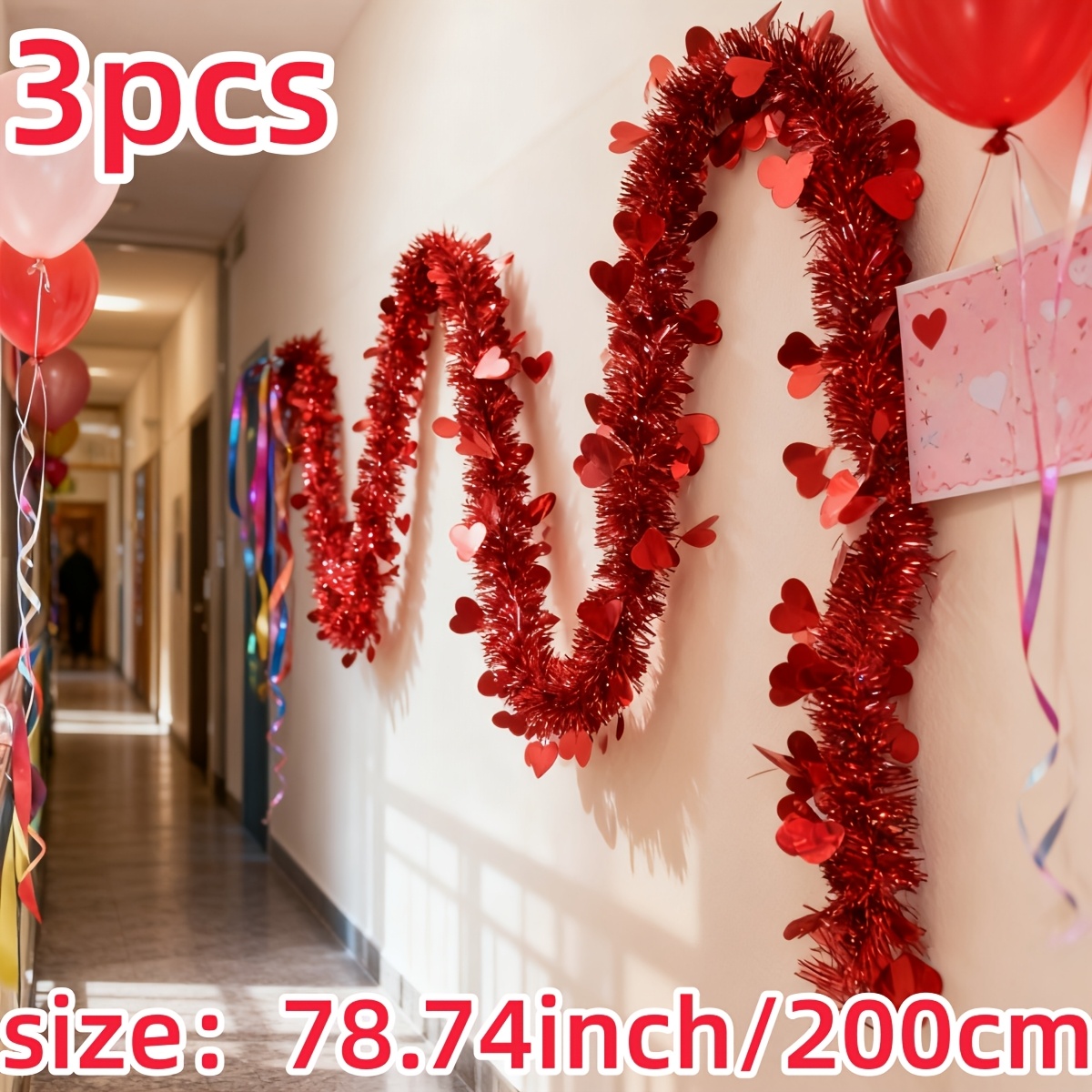 3 шт. пластиковых гирлянд с кр – обзор и цена Tinsel Garland Decoration