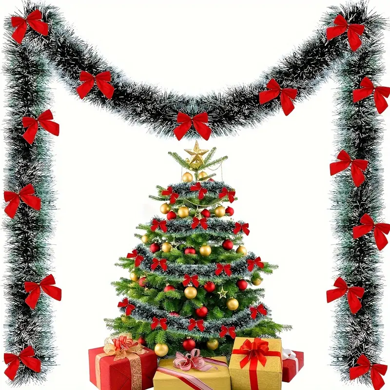 Рождественский бант, ленты с м – обзор и цена Tinsel Garland Decoration
