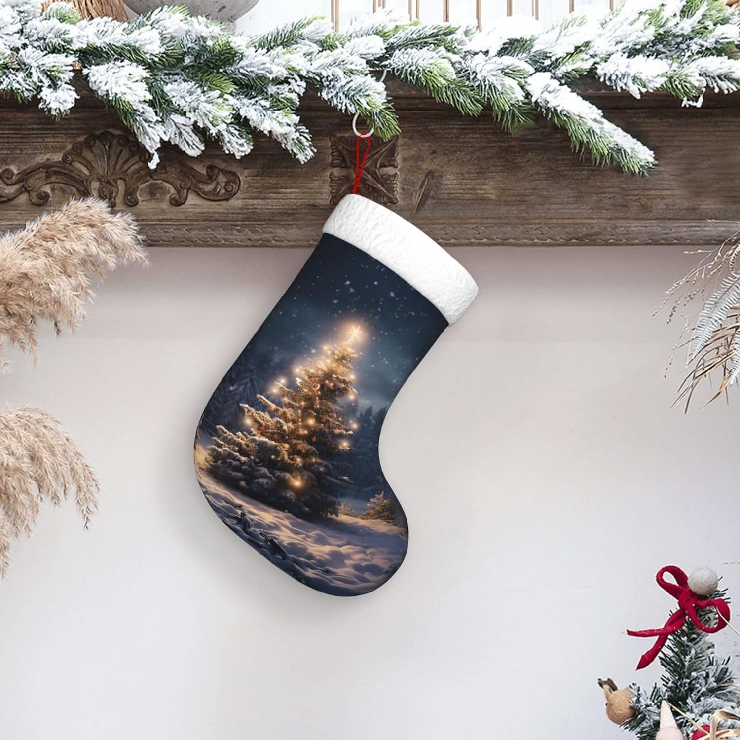 Рождественская елка, снег, под – обзор и цена Christmas Stocking Hanging