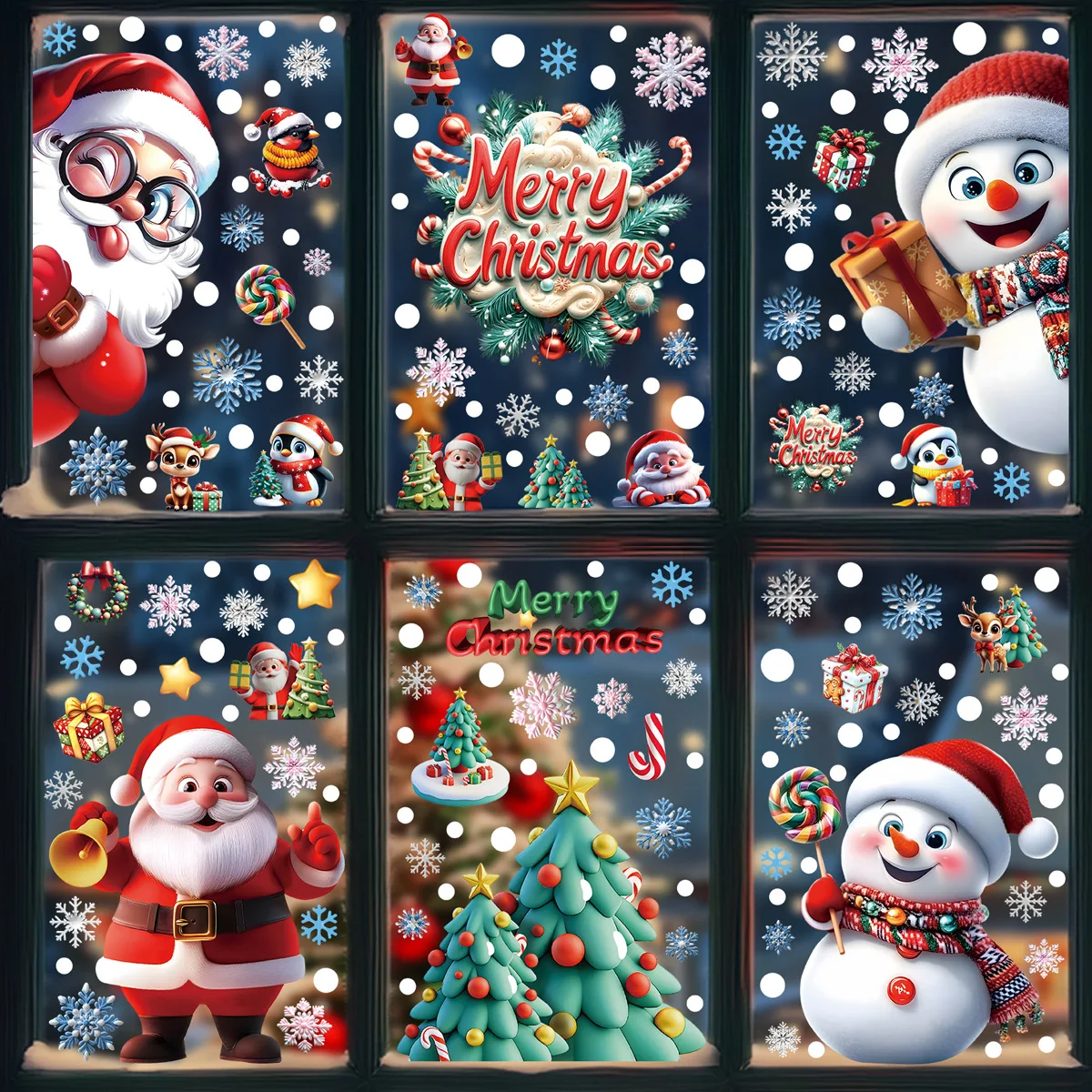 Рождественские статические нак – обзор и цена Snowflake Window Decal